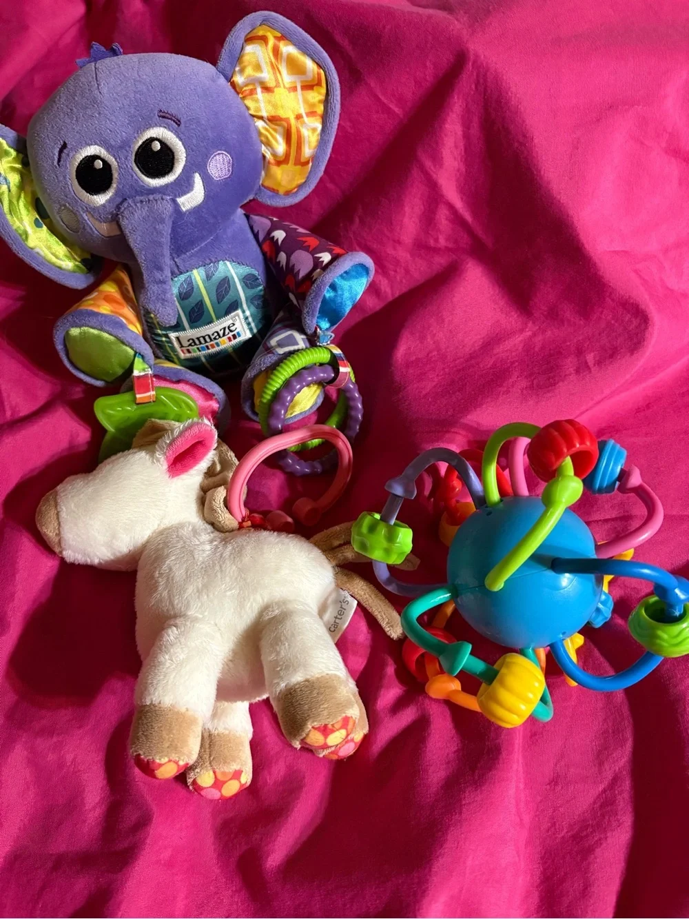 Rhondacote1116  Lamaze Purple Elephant Sensory Plush with Multicolor Rings and T